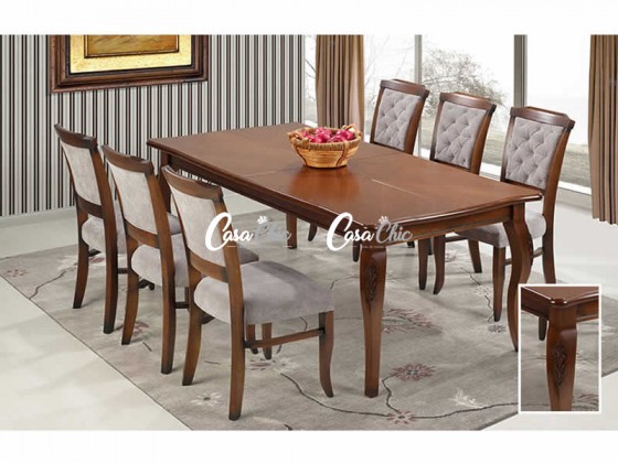 Conjunto Mesa de Jantar Sucupira com 06 Cadeiras 2.20 x 1.10 Retangular